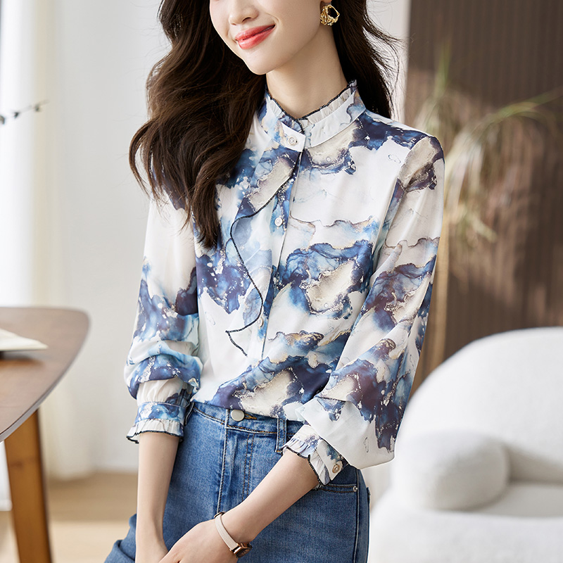 เสื้อเชิ้ตผู้หญิงแขนยาว เสื้อเชิ้ตผู้หญิงใส่ทํางาน 390 บาทต่อชิ้น ฟรีค่าจัดส่ง