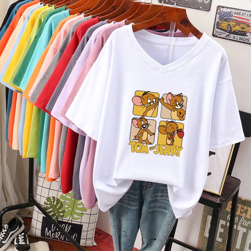 เสื้อยืดคอตตอน สกรีนลายน่ารัก มีหลากหลายสี ส่งฟรีทั่วไทย BY JIMIAO