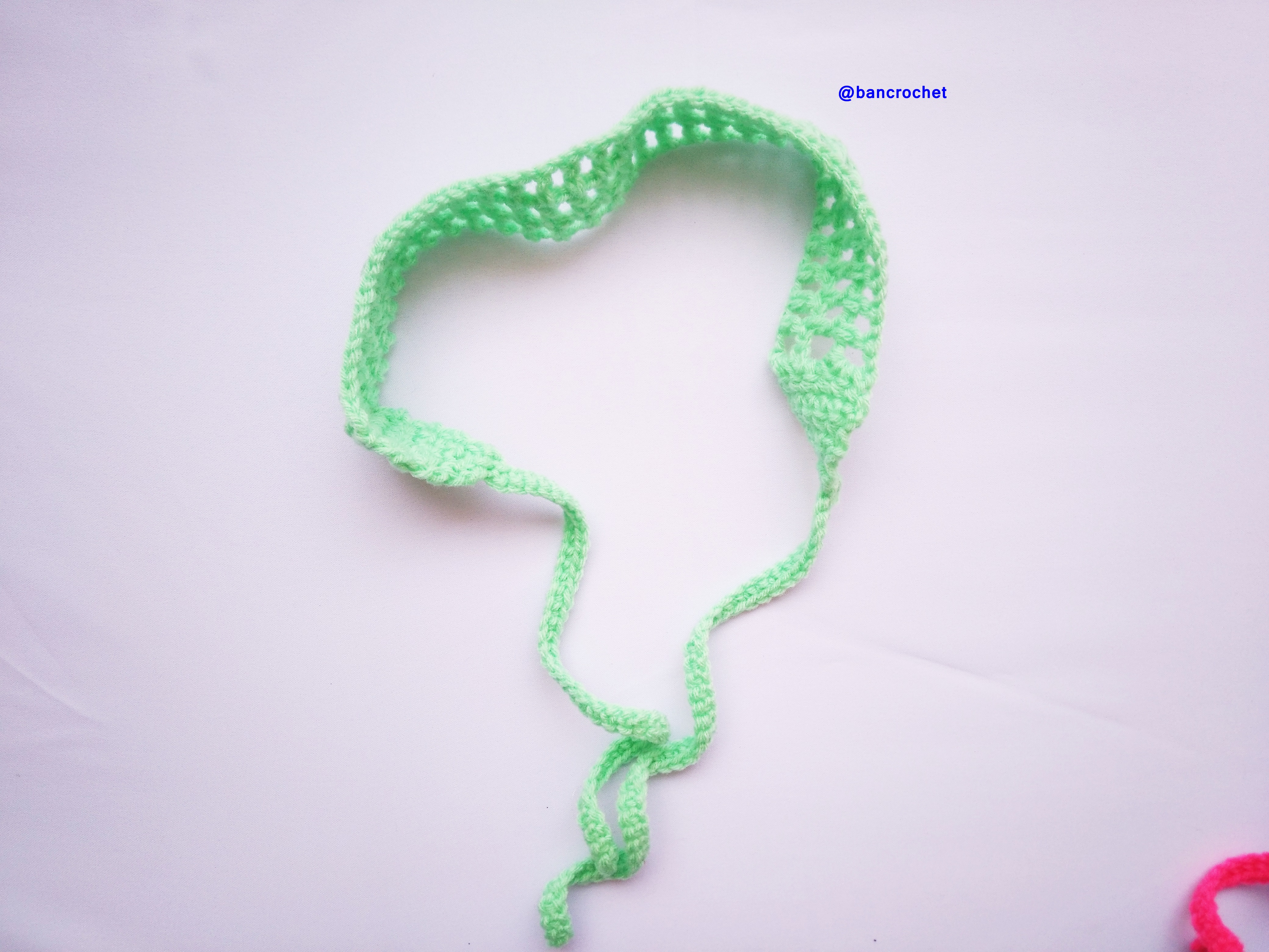 Bancrochet ที่คาดผมถักโครเชต์ crochet headband เขียวมิ้นท์ 1-1.5*13 inch