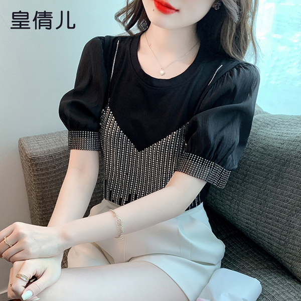 เสื้อลูกไม้ แขนสั้น