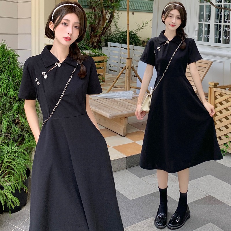 เดรสแขนสั้น มีไซส์ L-4XLอก 38-47 นิ้ว ใส่ได้ทั้งสาวหุ่นดีน่ารักจนถึงสาวอวบพลัสไซส์ จัดส่งฟรี! ทักแชทสั่งซื้อ