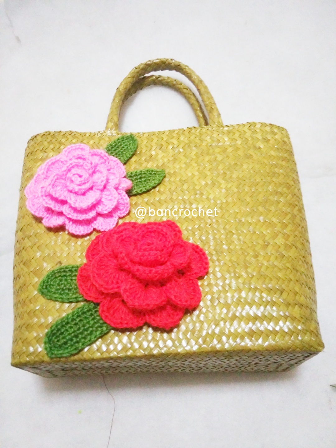 กระเป๋ากระจูดสาน ขนาด 11*5*10 นิ้ว basket weave bags น้ำตาล 11*5*10
