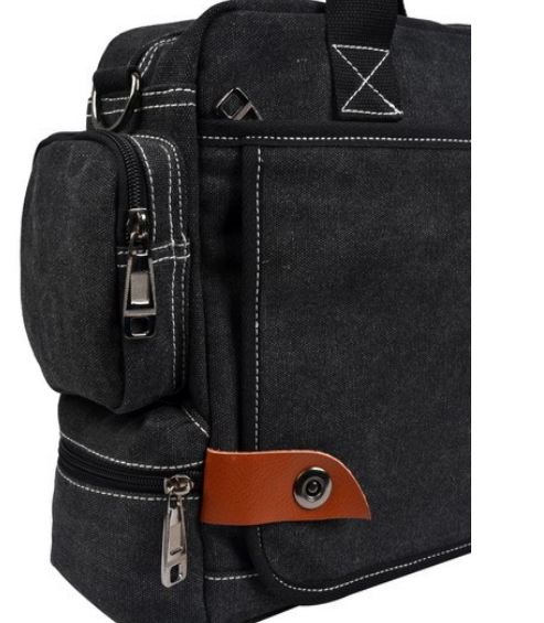 กระเป๋าสะพายข้าง กระเป๋า ผ้าแคนวาส ใส่เอกสาร ใส่ Notebook กระเป๋าอเนกประสงค์ แนวเซอร์ ๆ ใช้ได้ทุกสถานการณ์ สีดำ น้ำตาล หลากสี 528113