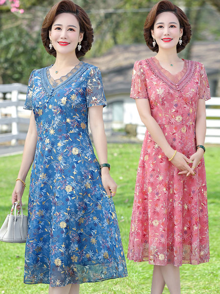 เดรสวัยผู้ใหญ่40-60ปี เดรสคุณแม่ ชุดเดรสทำงานวัยผู้ใหญ่ แบรนด์ MAMA DRESS