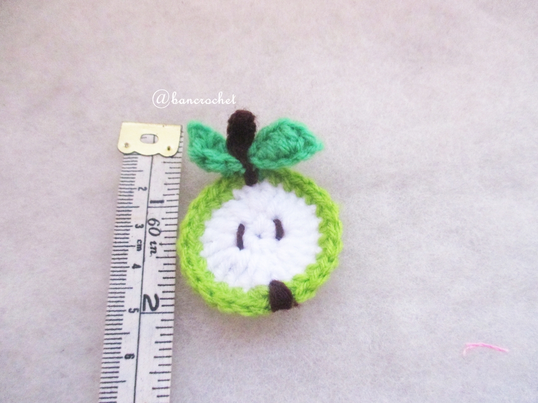 แอบเปิ้ลเขียวถักโครเชต์ apple fruit crochet