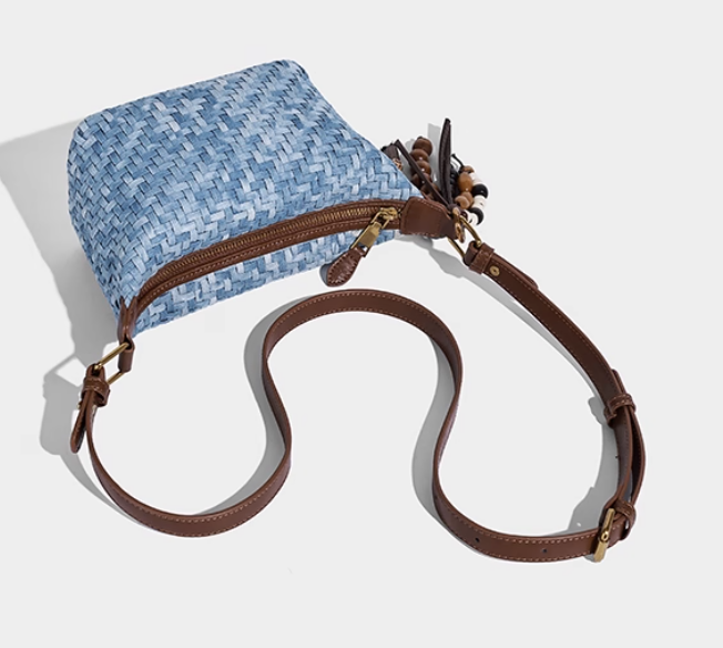 กระเป๋าแฟชั่น ผ้ายีนส์ แบบวัยรุ่น ผู้หญิง กระเป๋าสะพายข้าง ผ้ายีนส์ ลายสาน แฟชั่นใหม่ อินเทรนด์ 775304