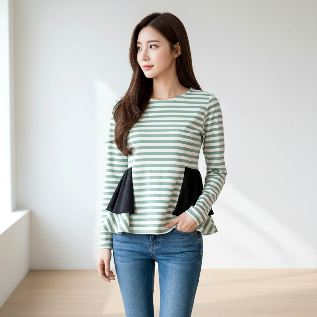 Blouse1804 เสื้อแฟชั่นแขนยาวแต่งระบาย ซิปหลังใส่ง่าย ผ้าไหมอิตาลีเนื้อดีนุ่มใส่สบาย งานสวยใส่เที่ยว/ใส่ทำงานได้ มี 4 สี น้ำเงิน, โอลด์โรส, เขียว, น้ำตาล