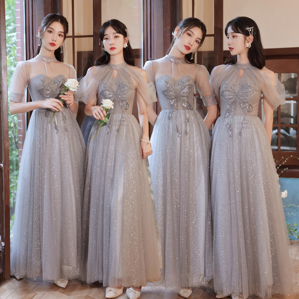 ชุดเพื่อนเจ้าสาวสีเทา ชุดเพื่อนเจ้าสาว ชุดไปงานแต่งงาน