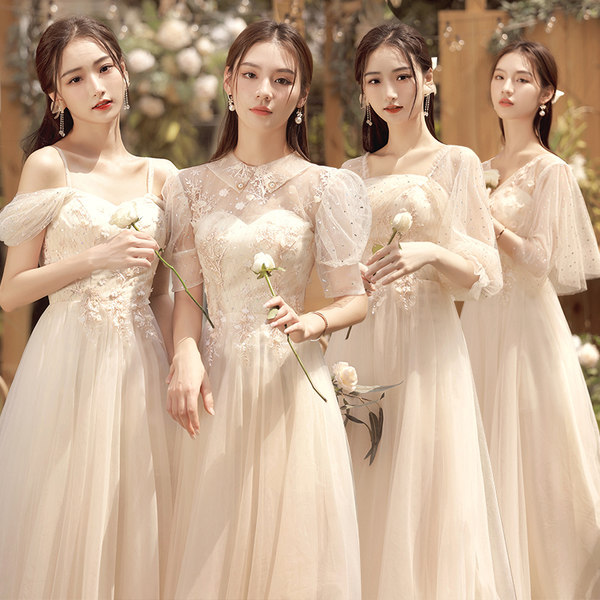 ชุดเพื่อนเจ้าสาวสีครีม ชุดเพื่อนเจ้าสาว ชุดไปงานแต่งงาน