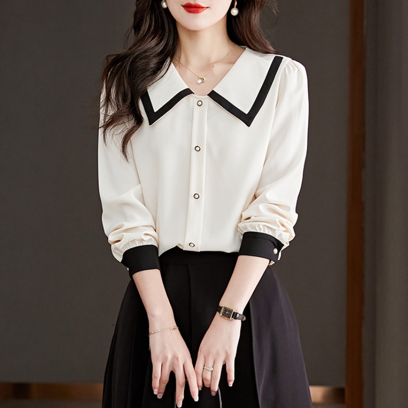 เสื้อเชิ้ตผู้หญิงแขนยาว เสื้อเชิ้ตผู้หญิงใส่ทํางาน 390 บาทต่อชิ้น ฟรีค่าจัดส่ง
