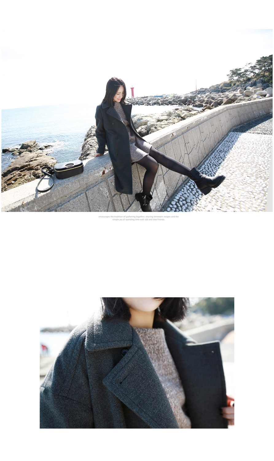 OverCoat เสื้อโค้ทกันหนาวตัวยาว สีเทาดำ งานดี ผ้าวูลเนื้อดีเรียบไม่เป็นขุย บุซับในกันลมอย่างดี พร้อมส่ง