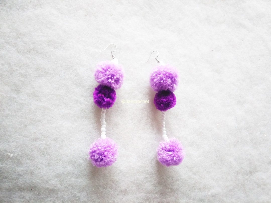 ต่างหูถักโครเชต์ crochet earrings หลากสี 5 นิ้ว