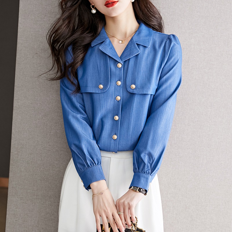 เสื้อเชิ้ตผู้หญิงแขนยาว เสื้อเชิ้ตผู้หญิงใส่ทํางาน 390 บาทต่อชิ้น ฟรีค่าจัดส่ง