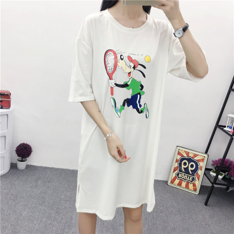 Dress4006 ชุดเดรสโอเวอร์ไซส์ทรงปล่อยใส่สบาย ผ้าคอตตอนสีพื้นเนื้อดีหนานุ่มสวยเกรดพรีเมียม หน้าอกสกรีนลายคมชัด ผ้าสวยเกินราคาเนื้อดีนุ่มใส่สบายยืดขยายได้เยอะ