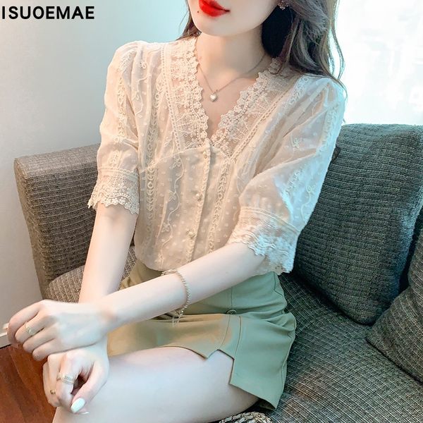 เสื้อลูกไม้ แขนสั้น