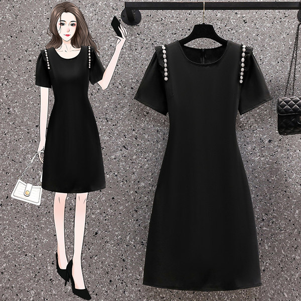 เดรสคนอ้วน เดรสสาวอวบ ชุดเดรสคนอ้วนวัยรุ่นแขนสั้น BY PLUS SIZE Girl