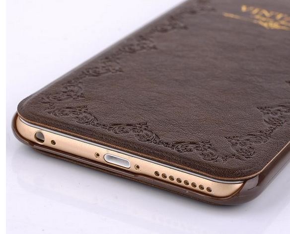 เคสหนัง เคส iPhone 6 4.7 สไตล์ วินเทจ สีน้ำตาลเข้ม กาแฟ สีแนวผู้ใหญ่ เคสแบบหรู สามารถพับตั้ง iphone ได้ ของขวัญให้แฟน สุดเก๋ 198616_2