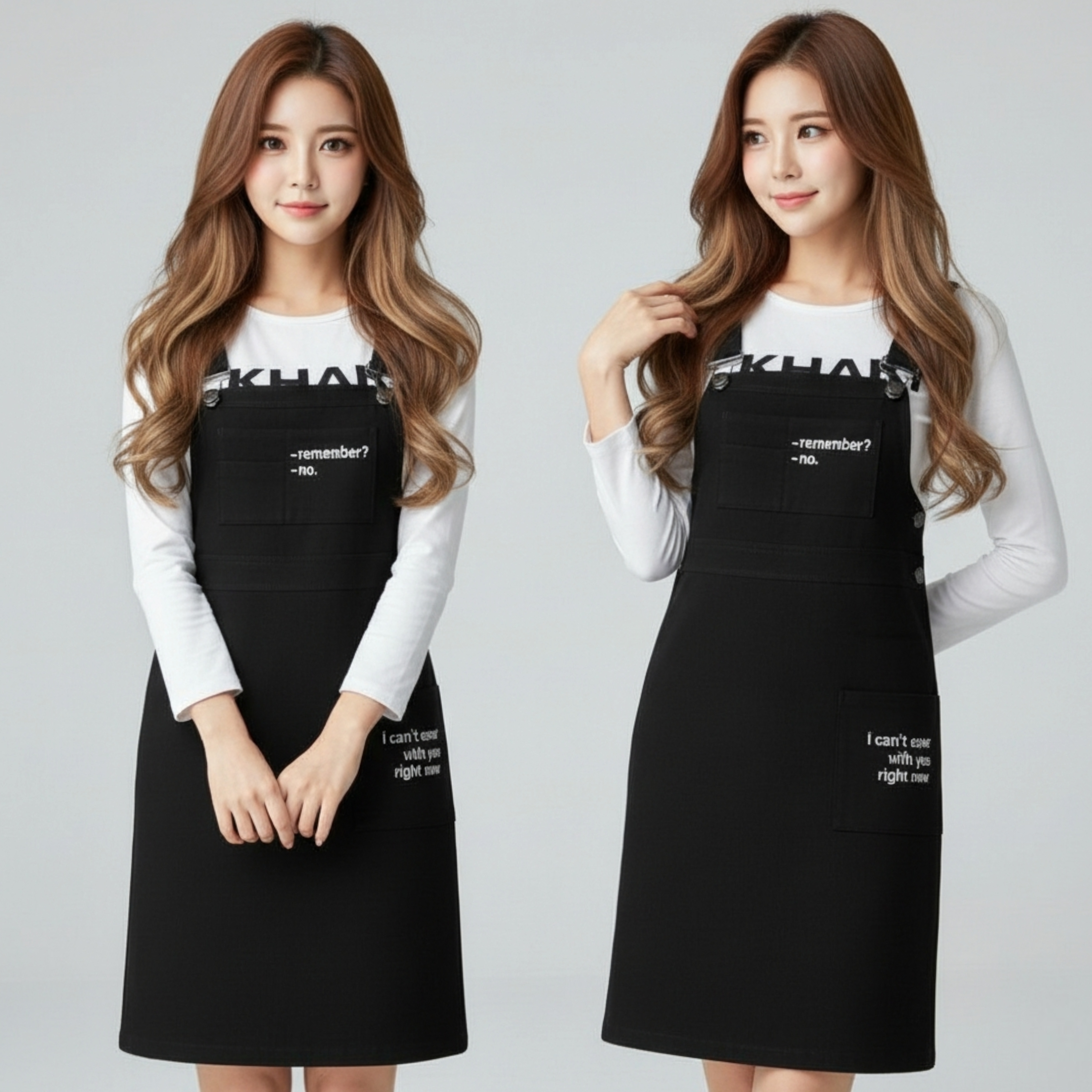 👗 Dress3831 ชุดเอี๊ยมกระโปรงยาวผ้าโพลีทรงสวย ช่วยขับลุคให้ดูเรียบหรู ดูดีและเป็นระเบียบ พร้อมเสื้อแขนยาวเข้าชุดใส่ง่ายแมทช์ได้หลายสไตล์