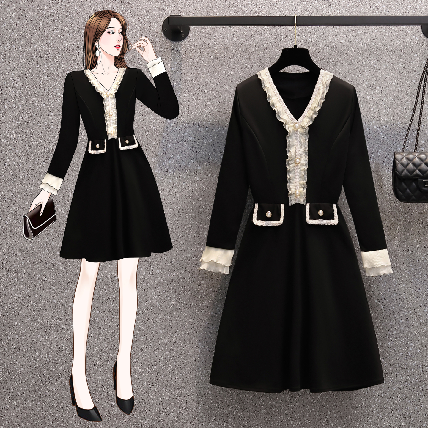 เดรสแขนสั้น มีไซส์ L-4XLอก 38-47 นิ้ว ใส่ได้ทั้งสาวหุ่นดีน่ารักจนถึงสาวอวบพลัสไซส์