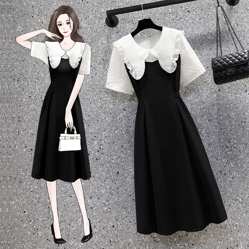 เดรสแขนสั้น มีไซส์ L-4XLอก 38-47 นิ้ว ใส่ได้ทั้งสาวหุ่นดีน่ารักจนถึงสาวอวบพลัสไซส์