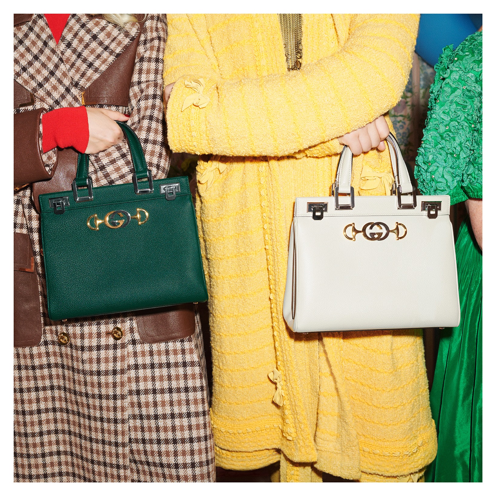 Gucci Green Grain Calfskin Zumi Top Handle Bag