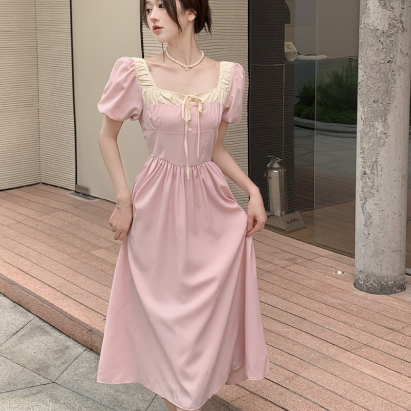 เดรสแขนสั้น มีไซส์ L-4XLอก 38-47 นิ้ว ใส่ได้ทั้งสาวหุ่นดีน่ารักจนถึงสาวอวบพลัสไซส์ จัดส่งฟรี! ทักแชทสั่งซื้อ