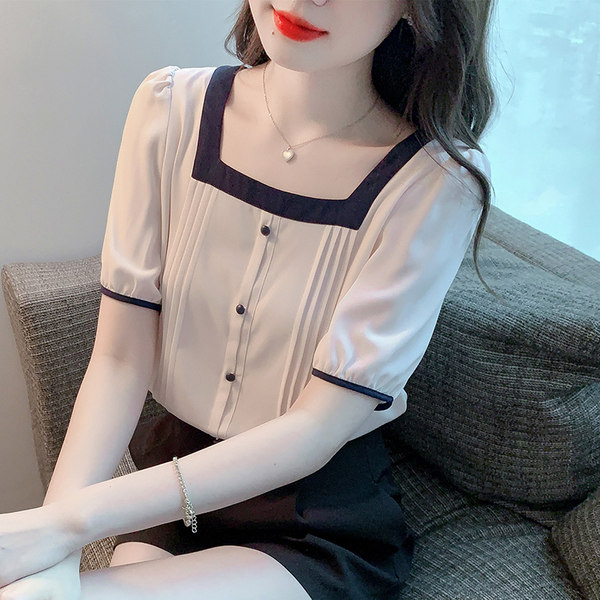 เสื้อลูกไม้ แขนสั้น