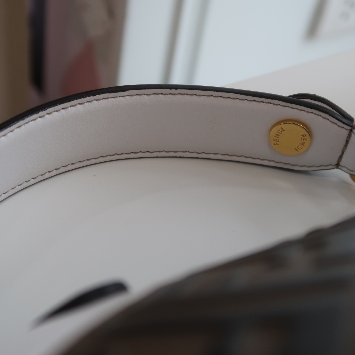 Fendi White Multicolor Calfskin Logo Mania Kan I Shoulder Bag