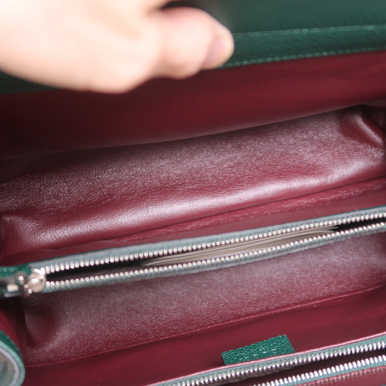 Gucci Green Grain Calfskin Zumi Top Handle Bag