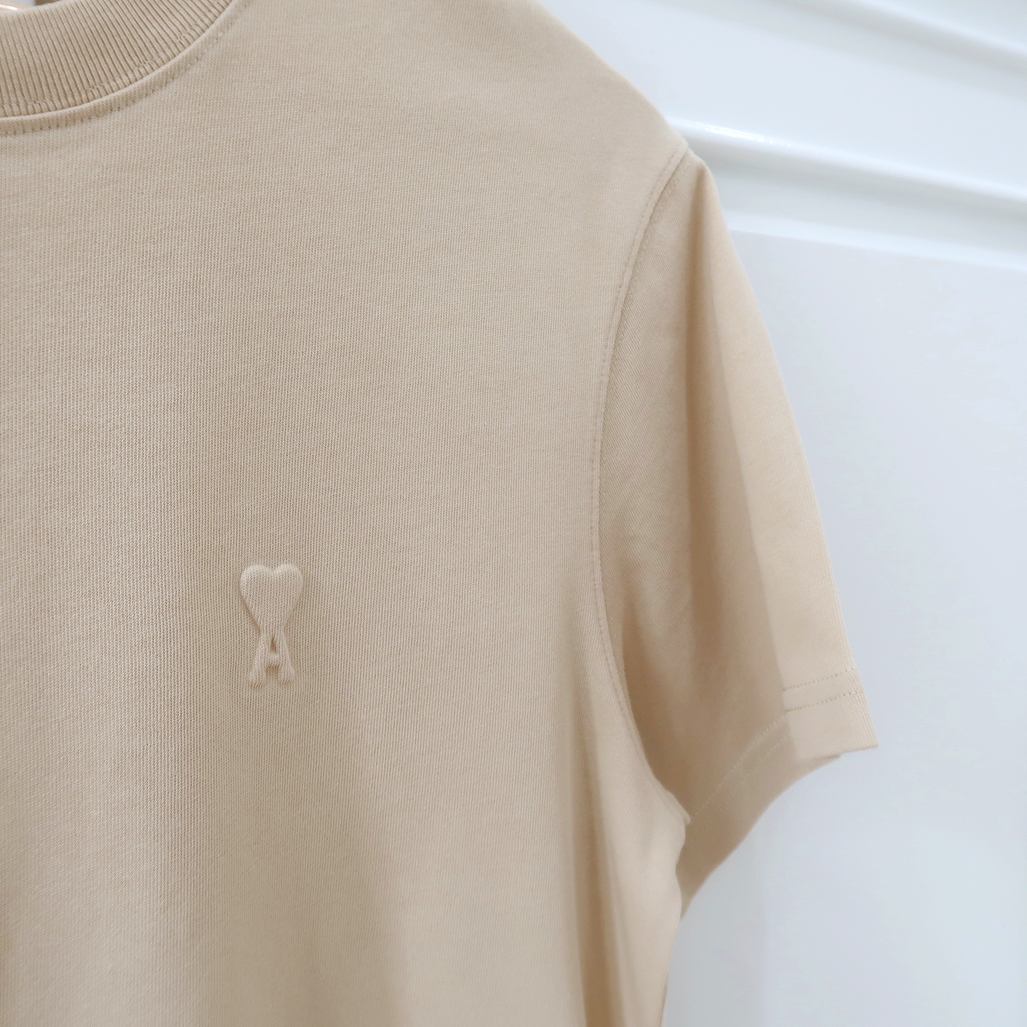 Ami Beige Cotton Logo T-Shirt