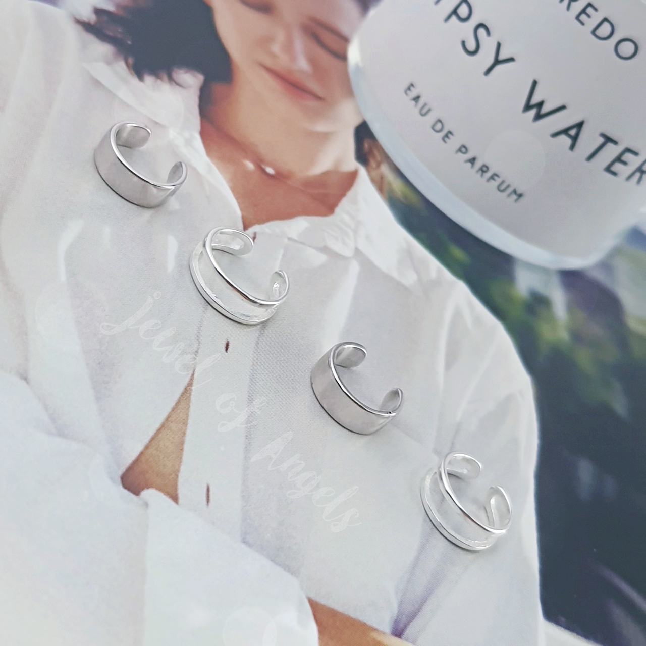 ต่างหูหนีบ Ear Cuff รุ่น Force เงินแท้S925 ต่างหูคลิปหนีบแฉก 2แบบ สีเงิน Silver925
