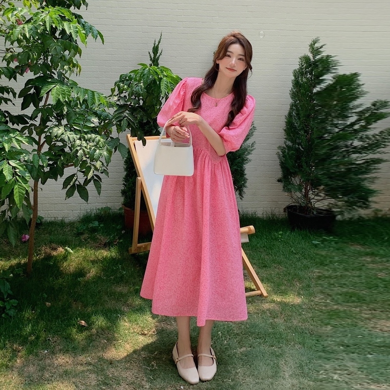 เดรสแขนสั้น มีไซส์ L-4XLอก 38-47 นิ้ว ใส่ได้ทั้งสาวหุ่นดีน่ารักจนถึงสาวอวบพลัสไซส์