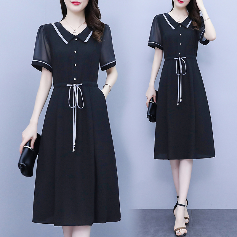 เดรสแขนสั้น มีไซส์ L-4XLอก 38-47 นิ้ว ใส่ได้ทั้งสาวหุ่นดีน่ารักจนถึงสาวอวบพลัสไซส์