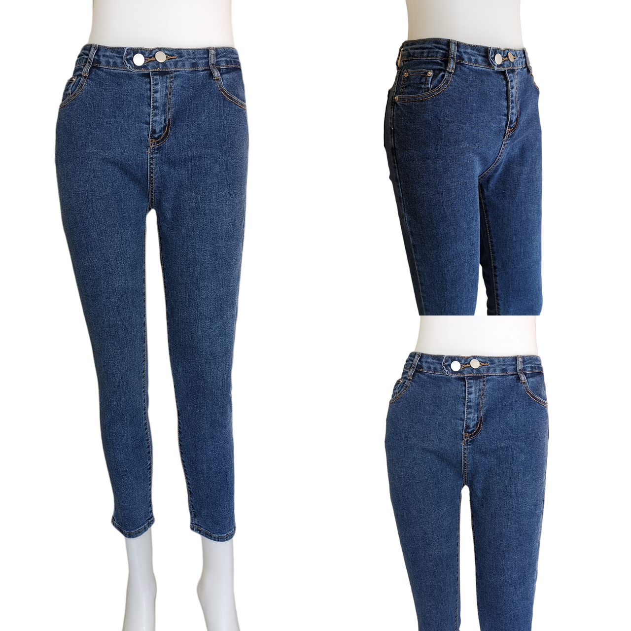 Jeans339 กางเกงยีนส์ขายาวทรงเดฟเอวสูงสียีนส์เข้ม ผ้ายีนส์แท้ยีนส์ฟอกยืดนิ่ม แฟชั่นนำเข้าเกรดพรีเมียม ผ้านุ่มน่าใส่ทรงสวยงานดี แมทช์กับอะไรก็เข้า