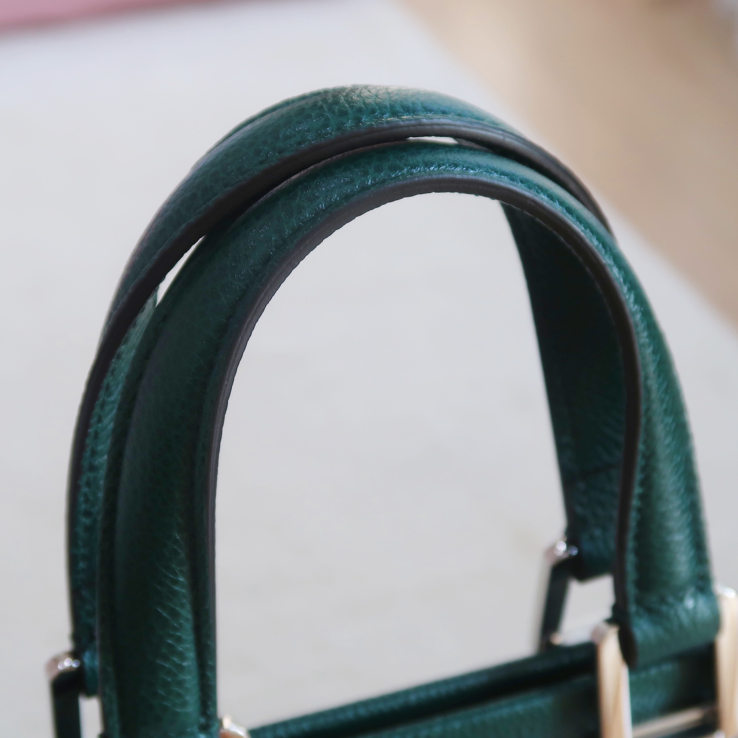 Gucci Green Grain Calfskin Zumi Top Handle Bag