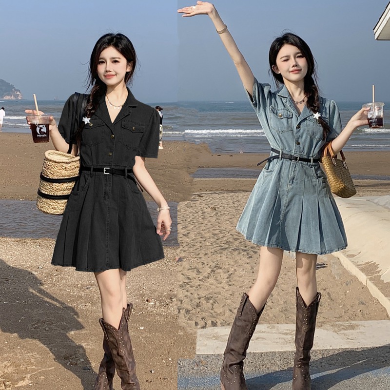 เดรสแขนสั้น มีไซส์ L-4XLอก 38-47 นิ้ว ใส่ได้ทั้งสาวหุ่นดีน่ารักจนถึงสาวอวบพลัสไซส์ จัดส่งฟรี! ทักแชทสั่งซื้อ