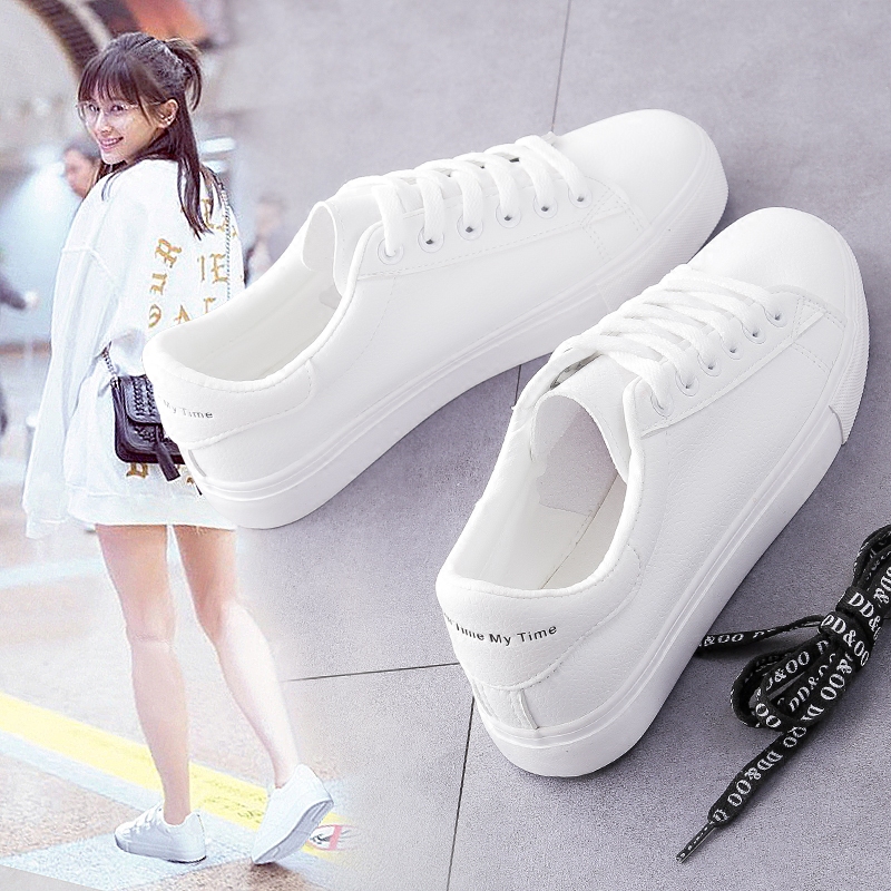 รองเท้าผ้าใบผู้หญิง รองเท้าผ้าใบแฟชั่น ผ้าใบแบบผูกเชือก มีไซส์ 35 36 37 38 39