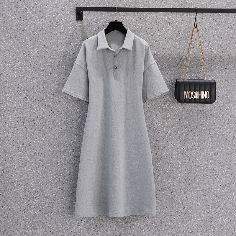 เดรสคนอ้วน เดรสสาวอวบ ชุดเดรสคนอ้วนวัยรุ่นแขนสั้น BY PLUS SIZE Girl