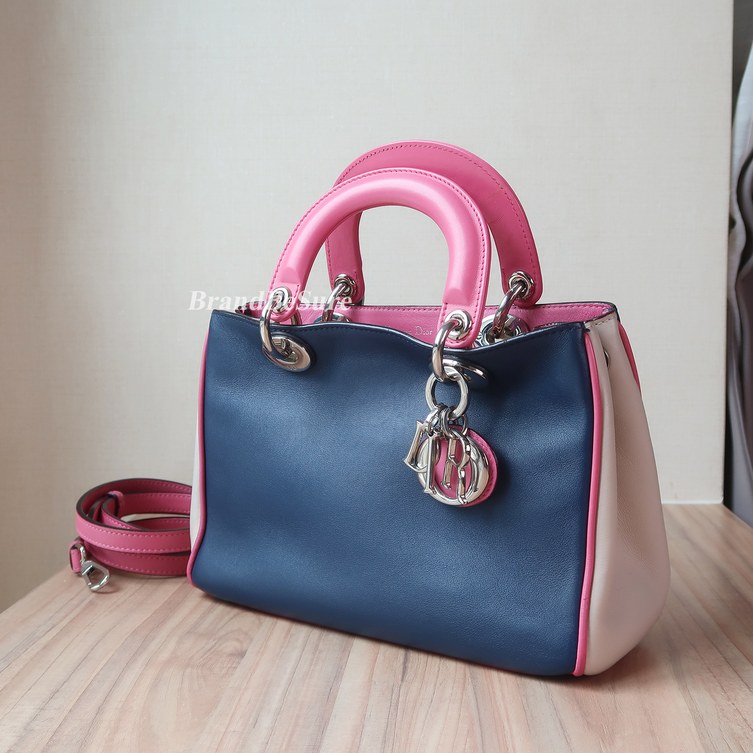 Christian Tri-Color Calfskin Diorissimo Mini SHW