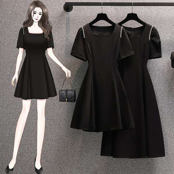 เดรสคนอ้วน เดรสสาวอวบ ชุดเดรสคนอ้วนวัยรุ่นแขนสั้น BY PLUS SIZE Girl