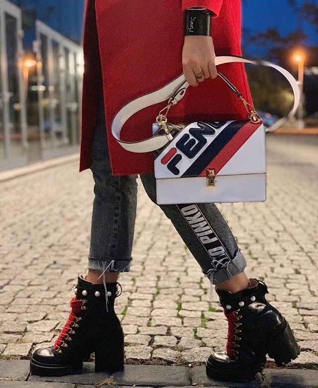 Fendi White Multicolor Calfskin Logo Mania Kan I Shoulder Bag