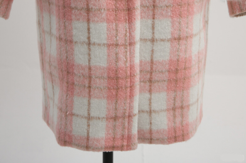 โค้ททรงยาวสวย สีชมพูลายสก๊อต น่ารักมาก พร้อมส่ง เลยจ้า pink