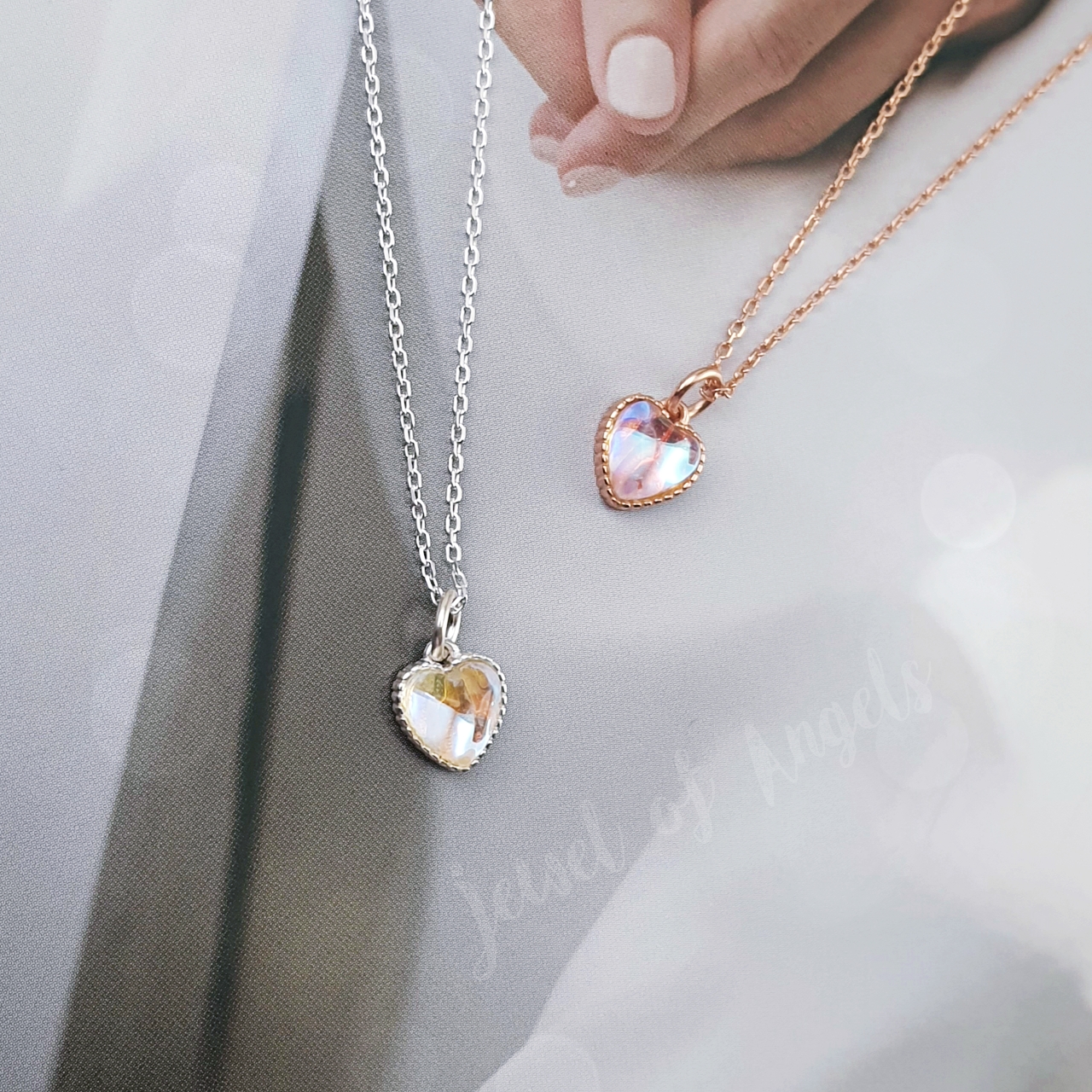 สร้อยคอสั้นเงินแท้ S925 รุ่น Eternal สร้อยลายโซ่ จี้หัวใจมูนสโตน Moonstone สร้อยคอแฟชั่น Silver925