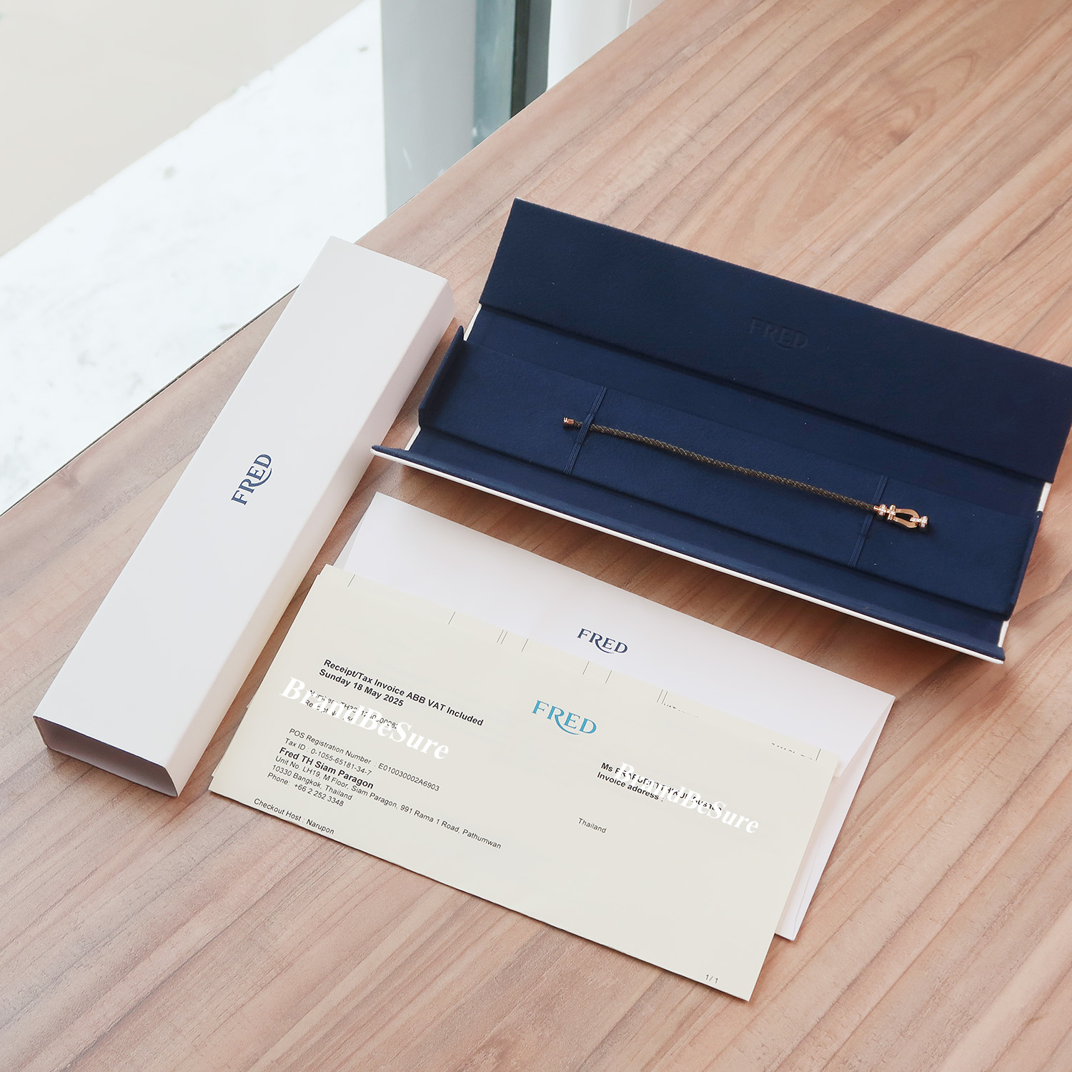 Fred Force 10 Pink Gold/Diamond Buckle Cable Bracelet