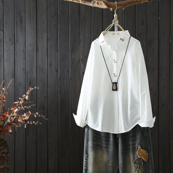 แบบเสื้อสวยๆ เสื้อผ้าฝ้ายลินิน เสื้อเชิ้ตผ้าลินิน