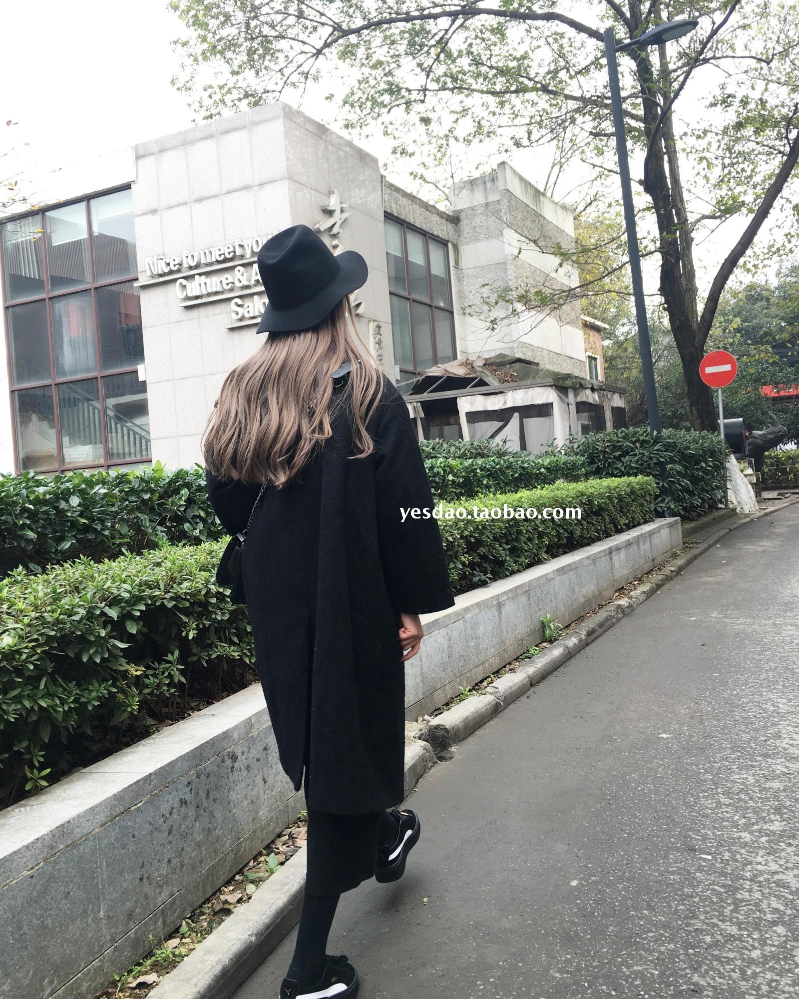 เสื้อโค้ทกันหนาว ทรงยาวโคล่ง แต่งกระเป๋า 4 จุด (กระเป๋าจริง) ผ้าวูลเนื้อละเอียด บุซับในกันลม งานดีค่าา พร้อมส่ง สีดำ