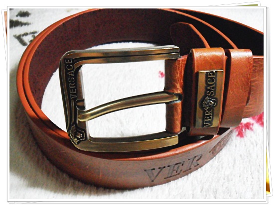 เข็มขัดหนังสีน้ำตาล Versace P016