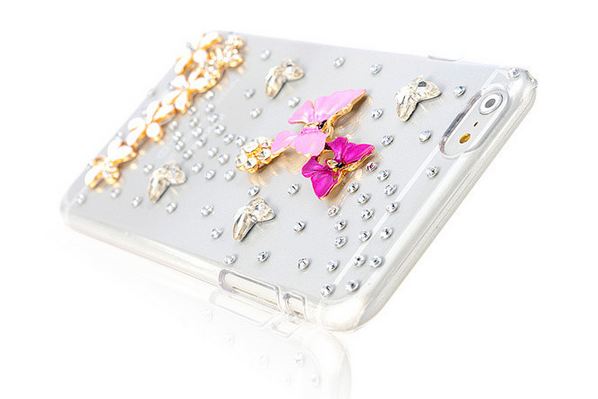 เคส iphone 6 Plus ขนาด 5.5 นิ้ว ติด เพชร เคส Diy ติดคริสตัล ธีม ผีเสื้อ ใน สวนดอกไม้ 3 มิติ เคสไฮโซ ดีไซน์ เก๋ ดูดี มีระดับ 476773
