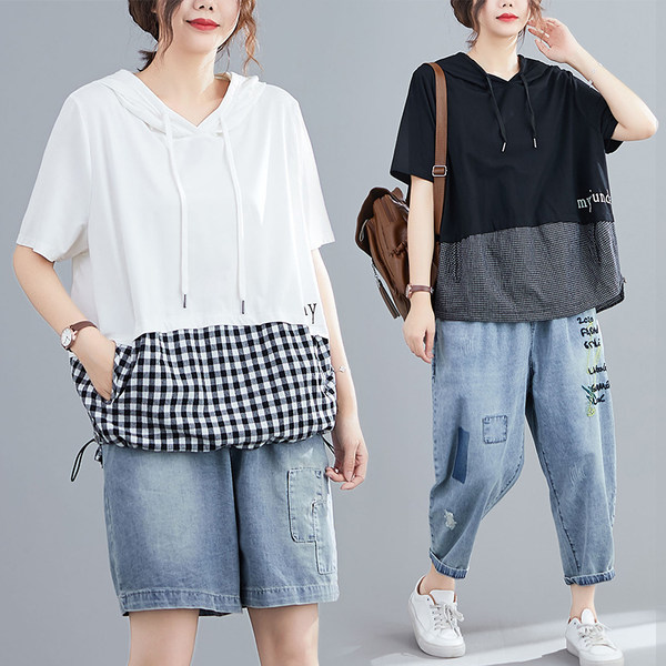 เสื้อยืดคนอ้วน สไตล์ญี่ปุ่น เสื้อยืดคนอ้วนผู้หญิง เสื้อทีเชิ้ตตัวใหญ่