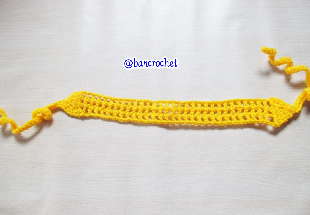 Bancrochet ที่คาดผมถักโครเชต์ crochet headband เหลืองเชอร์เบท 1-1.5*13 inch